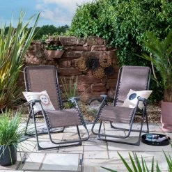 Dunelm Helsinki Lounger Bronze Twin Pack