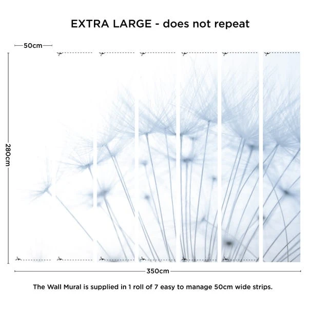 Dunelm Dandelion Mural Blue 4 Dunelm Dandelion Mural Blue - Image 2