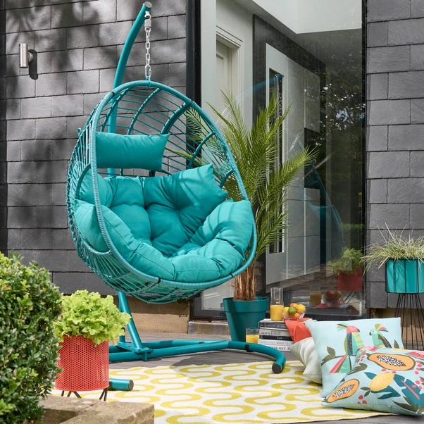 Dunelm Elements Peacock Hanging Egg Chair 3 Dunelm Elements Peacock Hanging Egg Chair