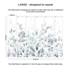 Dunelm Watercolour Leaves Mural -Furn Shop 30792496 alt03