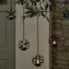 Dunelm Pack Of 4 Black LED Hanging Solar Tea Lights -Furn Shop 30792761