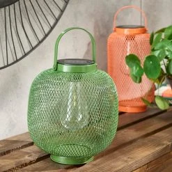 Elements Mesh Solar Lantern Olive
