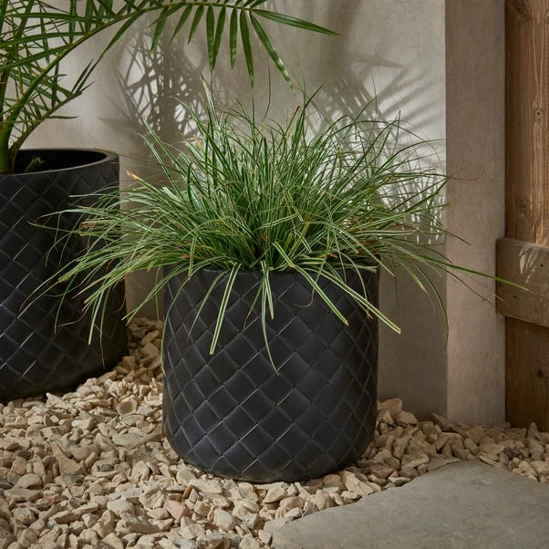 Dunelm Fibre Clay Black Chunky Weave Planter 3 Dunelm Fibre Clay Black Chunky Weave Planter