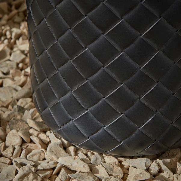 Dunelm Fibre Clay Black Chunky Weave Planter 5 Dunelm Fibre Clay Black Chunky Weave Planter - Image 3