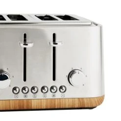 Dunelm Porary Brushed Stainless Steel 4 Slice Toaster -Furn Shop 30794951 alt02