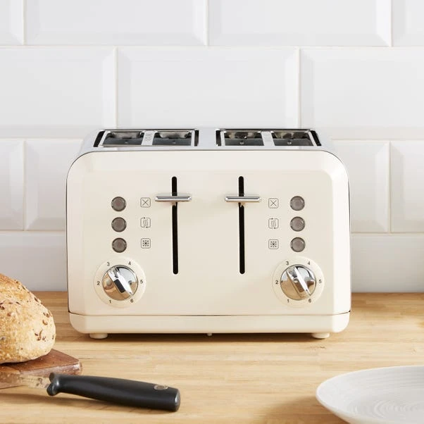 Dunelm Spectrum Cream 4 Slice Toaster 3 Dunelm Spectrum Cream 4 Slice Toaster