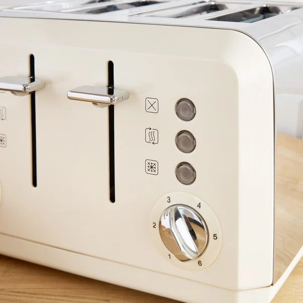 Dunelm Spectrum Cream 4 Slice Toaster 4 Dunelm Spectrum Cream 4 Slice Toaster - Image 2
