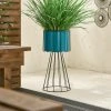 Elements Teal Planter On Wire Frame 1 Elements Teal Planter On Wire Frame -Furn Shop 30795357