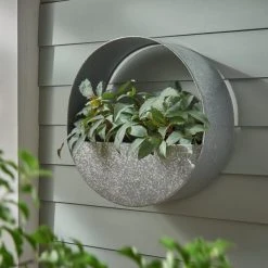 Dunelm Round Wall Planter Galvanised