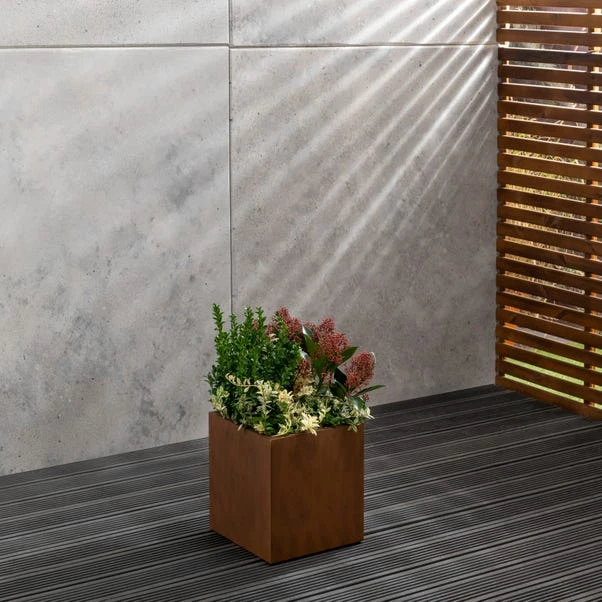 Dunelm Rust Effect Square Planter 3 Dunelm Rust Effect Square Planter