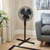 Dunelm 16inch Black Pedestal Fan -Furn Shop 30795407