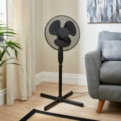 Dunelm 16inch Black Pedestal Fan