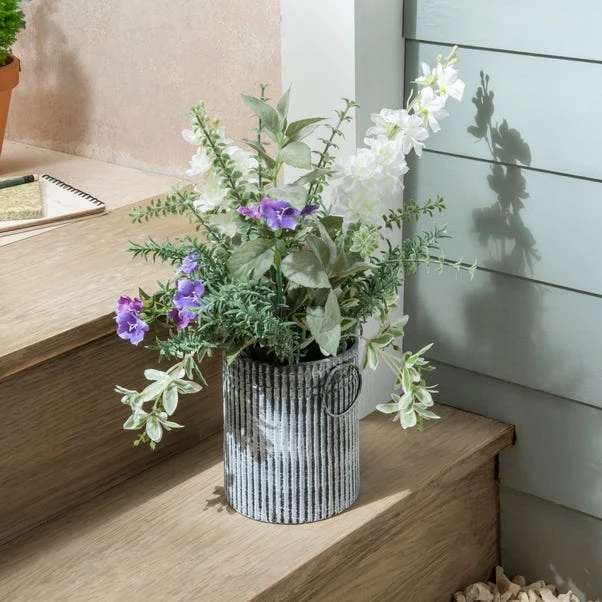 Dunelm Plant In Galvanised Metal Pot 42cm 3 Dunelm Plant In Galvanised Metal Pot 42cm