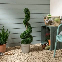 Dunelm Spiral Topiary In Silver Pot 70cm