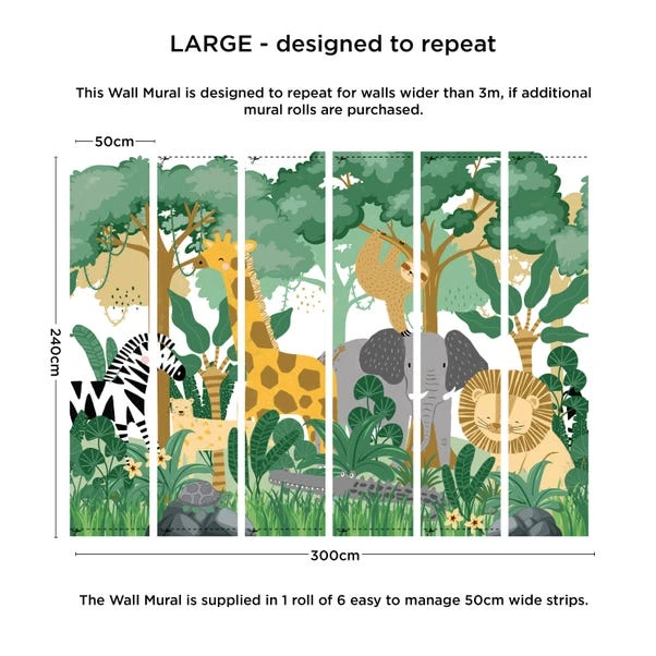 Dunelm Animal Safari Large Mural 5 Dunelm Animal Safari Large Mural - Image 3