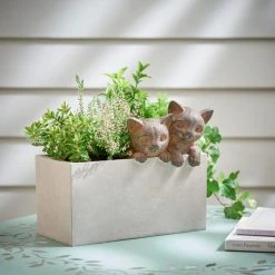 Dunelm Duo Of Cats Planter