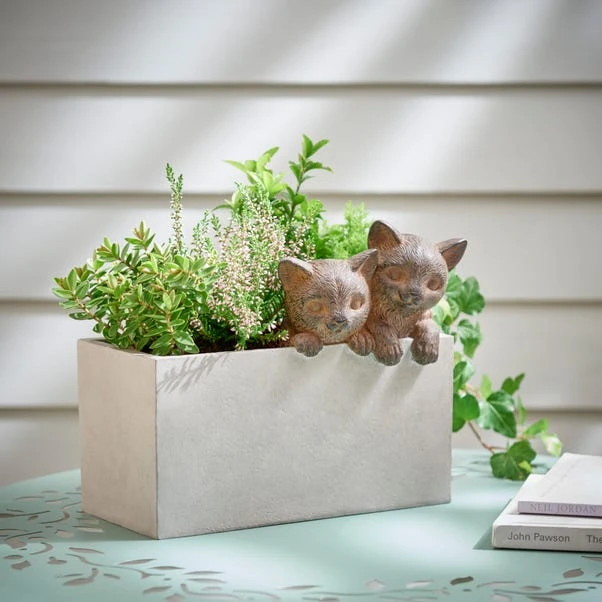 Dunelm Duo Of Cats Planter 3 Dunelm Duo Of Cats Planter