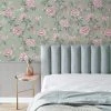 Crown Wallpaper Akina Floral Sage Wallpaper -Furn Shop 30801587