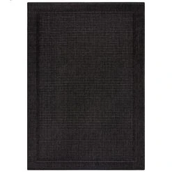 Dunelm Twill Jute Look Indoor Outdoor Black Rug