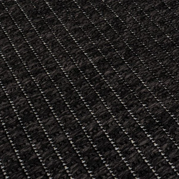 Dunelm Twill Jute Look Indoor Outdoor Black Rug 4 Dunelm Twill Jute Look Indoor Outdoor Black Rug - Image 2