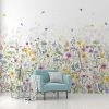Dunelm Spring Flowers Multicoloured Mural -Furn Shop 30818425