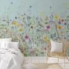 Dunelm Spring Flowers Duckegg Blue Mural -Furn Shop 30818426