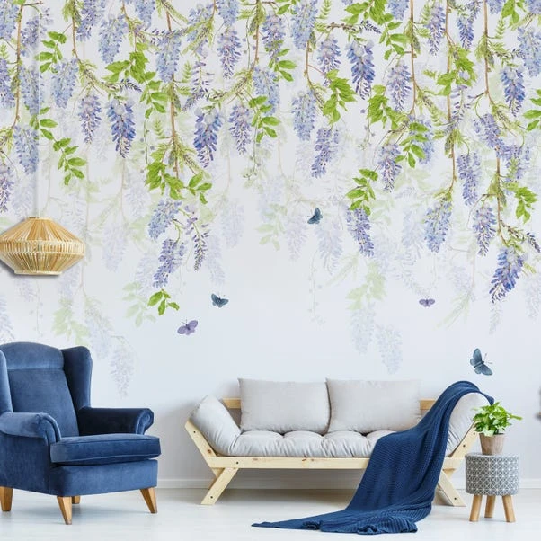 Dunelm Whispering Wisteria Blue Mural 3 Dunelm Whispering Wisteria Blue Mural