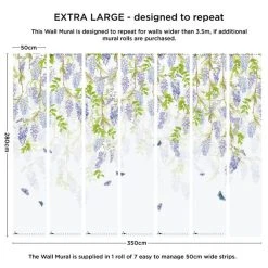 Dunelm Whispering Wisteria Blue Mural 9 Dunelm Whispering Wisteria Blue Mural -Furn Shop 30818427 alt03