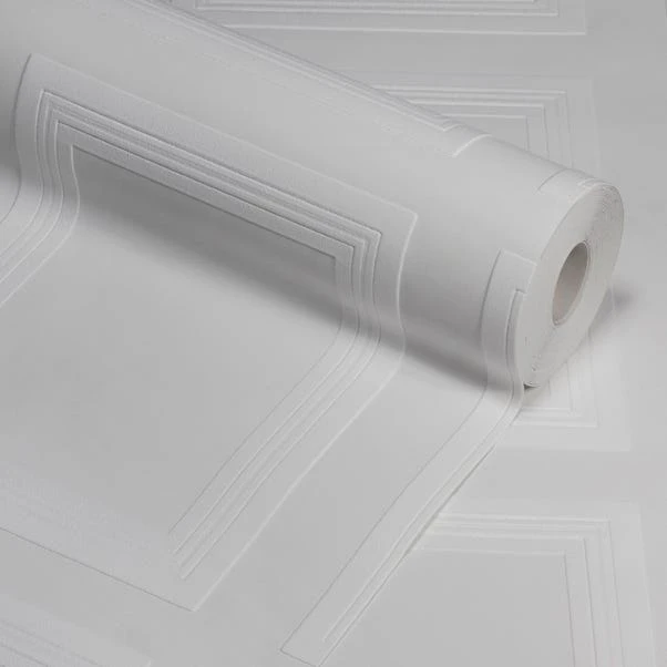 Anaglypta Pack Of 2 Edwardian Panel Luxury Paintable Wallpaper, White Blown Vinyl 3 Anaglypta Pack Of 2 Edwardian Panel Luxury Paintable Wallpaper, White Blown Vinyl